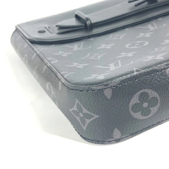 LOUIS VUITTON M80107 MonogramEclipse Pochette Steamer Bag Pouch Flap Clutch bag - Picture 5 of 10